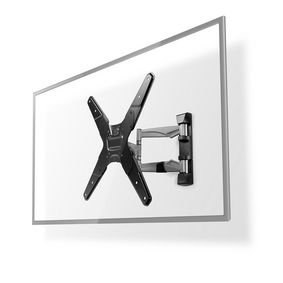 Soporte TV de pared de movimiento completo | 26-42 " | Peso máximo de pantalla compatible: 30 kg | Inclinable | Rotativo | Mínima distancia de la pared: 48 mm | Distancia máxima de la pared: 410 mm | 3 Punto(s) de Pivote | Acero | Negro