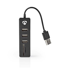 USB-hub | USB-A Han | USB-A Hun | 3-Port port(s) | USB Drevet | SD & MicroSD / 3x USB