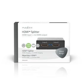 HDMI™ Splitter | 2 port(s) | HDMI™ Input 2x HDMI™ | 4K@60Hz | 18 Gbps | Metal | Anthracite