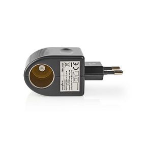 Power Socket Adapter, Type C (CEE 7/16), 100 - 240 V AC 50/60 Hz, 12 V  DC, 6 W, Mains Powered, 0.3 A, Black