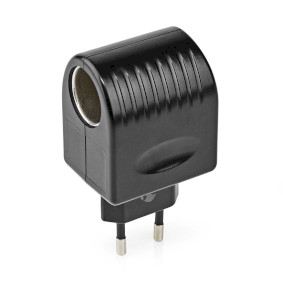 Strøm Socket Adapter | Euro / Type C (CEE 7/16) | 100 - 240 V AC 50/60 Hz | 12 V DC | 6 W | Nettstrøm drevet | 0.3 A | Sort | Plast