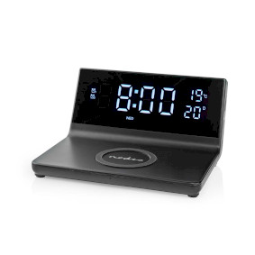 Reloj Despertador con carga inalámbrica | Certificación Qi | 5 / 7.5 / 10 / 15 W | USB-A Macho | Alarma 2 Tiempos | función de repetición