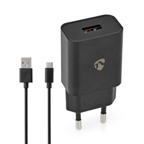 Wall Charger | 12 W | Quick charge feature | 1x 2.4 A | Number of outputs: 1 | USB-A | USB Type-C™ (Loose) Cable | 1.00 m | Single Voltage Output