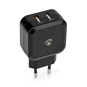 Wall Charger | Quick charge feature | 2x 2.4 A | Number of outputs: 2 | 2x USB-A | No Cable Included | Single Voltage Output