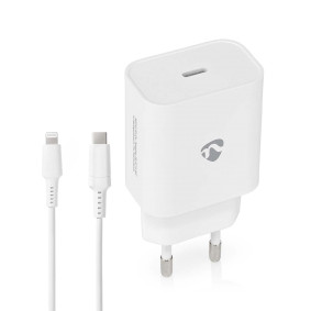 Wall Charger | 20 W | Quick charge feature | 1.67 / 2.22 / 3.0 A | Number of outputs: 1 | USB-C™ | Lightning 8-Pin (Loose) Cable | 1.00 m | Automatic Voltage Selection