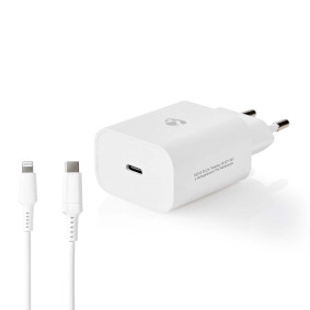Wall Charger | Quick charge feature | PD3.0 20W | 1.67 / 2.22 / 3.0 A | Number of outputs: 1 | USB-C™ | Lightning 8-Pin (Loose) Cable | 2.0 m | 20 W | Automatic Voltage Selection