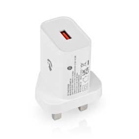 Wall Charger | 18 W | Quick charge feature | 3.0 A | Number of outputs: 1 | USB-A | Automatic Voltage Selection