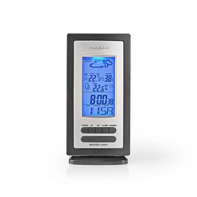 vejrstation | Indendørs & Udendørs | Inkluderet trådløs vejrsensor | Vejrudsigt | Tidsvisning | LCD Display | Alarmurfunktion