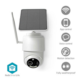 SmartLife Camera voor Buiten | Wi-Fi | Full HD 1080p | IP65 | Max. batterijduur: 5 Maanden | Cloud Opslag (optioneel) / microSD (niet inbegrepen) | 5 V DC | Met bewegingssensor | Nachtzicht | Wit