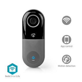 SmartLife Video Dør Telefon | Wi-Fi | Omformer | Full HD 1080p | Cloud Storage (valgfritt) / microSD (ikke inkludert) | IP54 | Med bevegelses sensor | Nattsyn | Grå / Sort