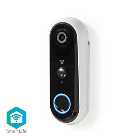SmartLife Videodeurbel | Wi-Fi | Batterij Gevoed | Android™ / IOS | HD 720p | Cloud / MicroSD | IP54 | Met bewegingssensor | Nachtzicht | Wit
