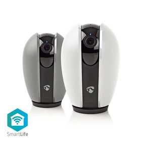 SmartLife Camera voor Binnen | Wi-Fi | HD 720p | Pan tilt | Cloud Opslag (optioneel) / microSD (niet inbegrepen) | Met bewegingssensor | Nachtzicht | Grijs / Wit