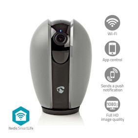 SmartLife beltéri kamera | Wi-Fi | Full HD 1080p | Dönthető billenthető | Felhőtárolás (opcionális) / microSD (nem tartozék) | Éjjellátó | Android™ / IOS | Fehér / Sötét Szürke