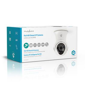 Nedis WIFICOL10CBK - Caméra extérieure Full HD 1080p avec éclairage LED  Wi-Fi IP65