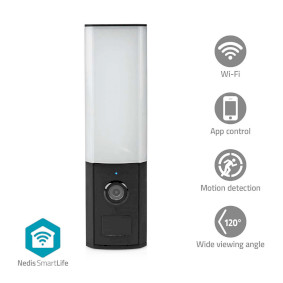 SmartLife Camera voor Buiten | Wi-Fi | Omgevingslicht | Full HD 1080p | IP65 | Cloud Opslag (optioneel) / microSD (niet inbegrepen) / Onvif | 100 - 240 V AC | Met bewegingssensor | Nachtzicht | Zwart