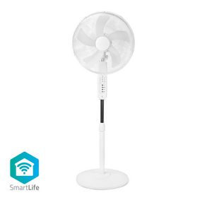 SmartLife Ventilator | Wi-Fi | 400 mm | Verstelbare hoogte | Draait automatisch | 3 Snelheden | Tijdschakelaar | Android™ / IOS | Wit