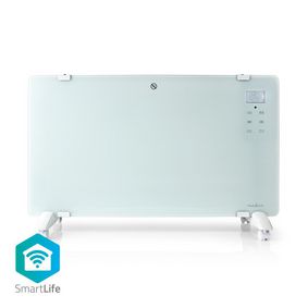 SmartLife Konvektiolämmitin | Wi-Fi | Sopii kylpyhuoneeseen | Lasipaneeli | 2000 W | 2 Lämpöasetusta | LED | 15 - 35 °C | Säädettävä termostaatti | Valkoinen