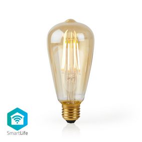 SmartLife LED žárovka | Wi-Fi | E27 | 500 lm | 5 W | Teplá Bílá | 2200 K | Sklo | Android™ / IOS | ST64