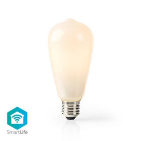 SmartLife LED žárovka | Wi-Fi | E27 | 500 lm | 5 W | Teplá Bílá | 2700 K | Sklo | Android™ / IOS | ST64 | 1 kusů