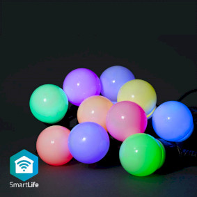 Illuminazione natalizia intelligente | Luci Decorative | Wi-Fi | RGB | 10 LED's | 9.00 m | Android™ / IOS | Diametro della lampadina: 50 mm