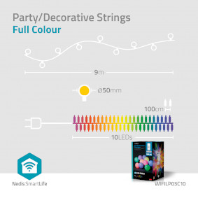 SmartLife Dekorative LED, Schnur, Wi-Fi, RGB, 84 LEDÂ´s, 10.0 m