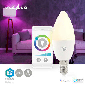 NEDIS WIFILX01W100, SmartLife Dekorative LED, Schnur, Wi-Fi, Warmweiss, 100 LEDs, 10.0 m
