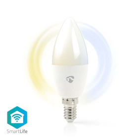 SmartLife LED-Pære | Wi-Fi | E14 | 470 lm | 4.9 W | Varm til avkjølt hvitt | 2700 - 6500 K | Energiklasse: F | Android™ / IOS | Lyshvit