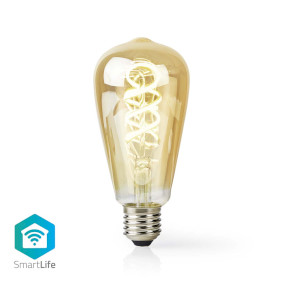 Bombilla Smartlife LED Filamento | Wi-Fi | E27 | 350 lm | 5.5 W | Blanco Cálido / Blanco Frío | 1800 - 6500 K | Cristal | Android™ & iOS | Diámetro: 64 mm | ST64
