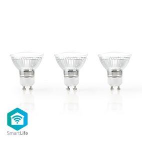 SmartLife LED-Lamppu | Wi-Fi | GU10 | 330 lm | 5 W | Lämmin Valkoinen | 2700 K | Android™ / IOS | PAR16 | 3 kpl