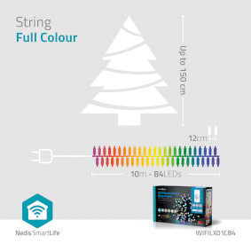 SmartLife Weihnachtsbeleuchtung, Schnur, Wi-Fi, RGB, 84 LED's, 10.0 m