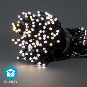 SmartLife Weihnachtsbeleuchtung | Schnur | Wi-Fi | Warm bis kühlen weiß | 100 LED's | 10.0 m | Android™ / IOS