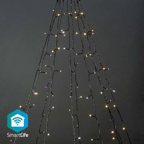 SmartLife Dekoratív LED | Fa | Wi-Fi | Meleg és lehűlni fehér | 200 LED's | 10 x 2 m | Android™ / IOS