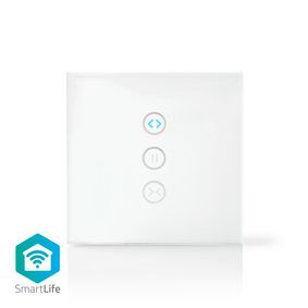 SmartLife nástěnný vypínač | Wi-Fi | Okenice / Rolety / Žaluzie | Nástěnný Držák | 300 W | Android™ / IOS | Sklo | Bílá