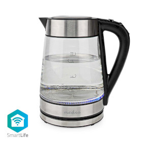 SmartLife Bouilloire électrique | Wi-Fi | 1.7 l | Verre | 40,60,70,80,90,100 °C | Indicateur de température | Rotatif à 360 degrés | Élément chauffant dissimulé | Contrôleur Strix® | Protection contre l'ébullition | Android™ / IOS