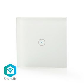 Smartlife WIFI Wandschalter | WLAN | Single | Wandhalterung | 86 mm | 86 mm | 1000 W | Android™ / IOS | Glas | Weiss