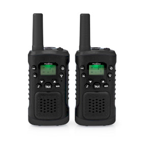 Walkie-talkie Set | 2 Håndsæt | Op til 6 km | Frekvens kanaler: 8 | PTT / VOX | Op til 3 Timer | Hovedtelefonudgang | 2 Headsets | Sort