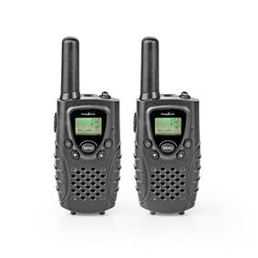 Walkie-Talkie Set | 2 Handsets | Up to 8 km | Frequency channels: 8 | PTT / VOX | up to 2.5 Hours | Headphone output | Black
