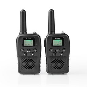 Walkie-Talkie Set | 2 Handsets | Up to 10 km | Frequency channels: 8 | PTT / VOX | up to 3 Hours | Black
