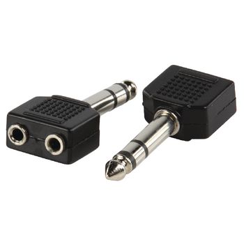 Stereo Audio Adapter 6.35 mm Male - 2x 3.5 mm Female Black 