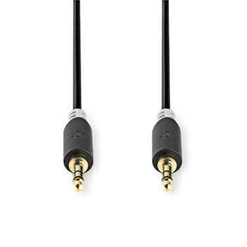  Stereo Audio Cable | 3.5mm Male - 3.5mm Male | 2.0 m | Anthracite 