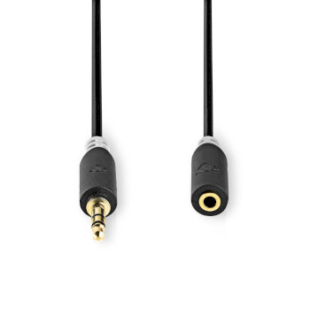  Stereo Audio Cable | 3.5mm Male - 3.5mm Female | 1.0 m | Anthracite 