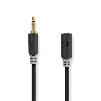 Audio Cable Stereo | 3.5mm Male - 3.5mm Female | 1.0m | Anthracite 
