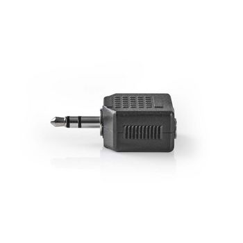  Stereo Audio Adapter | 3mm Male , 5mm - 2x 3.5mm Female | 10pcs | Black 