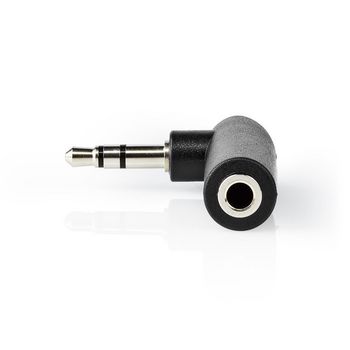 Adattatore Audio Stereo | Maschio da 3,5 mm - Femmina da 3,5 mm | Angolo di 90° | 3-Palo | 10 Pezzi | Nero