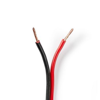 cable de altavoz |  2x 1,50 mm2 |  15,0 m |  Persiana enrollable |  negro rojo