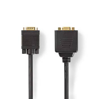  VGA Cable | VGA Male - 2x VGA Female | 0.2 m | Black 