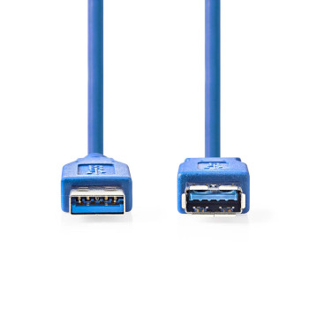 Cavo USB 3.2 Gen 1 | A maschio - A femmina | 2.0 m | Blu
