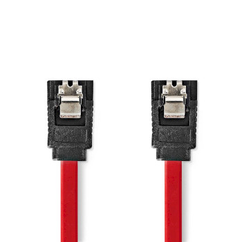 Cavo dati SATA 3 Gb/s | SATA a 7 pin femmina con blocco - SATA a 7 pin femmina con blocco | 0,5 m | Rosso