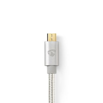 Cavo di Sincronizzazione e Ricarica USB 2.0 | Placcato Oro da 1 m | Maschio USB-A-Maschio Micro USB-B | Per Collegare Smartphone e Dispositivi Mobili