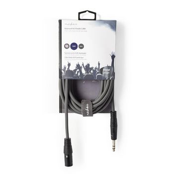 Cavo Audio XLR Bilanciato | Maschio a 3 Pin XLR - Maschio da 6,35 mm | 5,0 m | Grigio